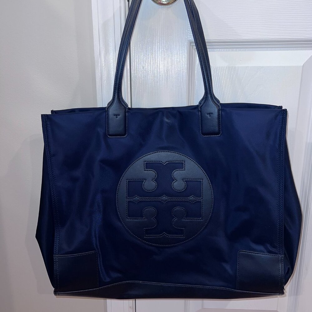 Tory Burch Women's Ella Patent Tote – Blue – Good Condition